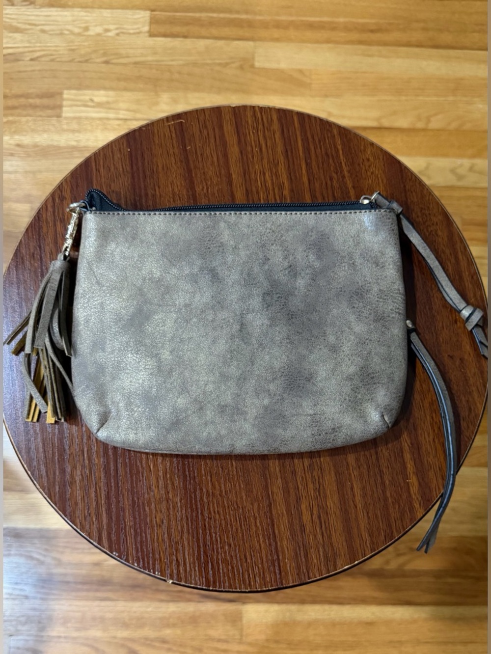Mix No. 6 Metallic Taupe Tassel Wristlet